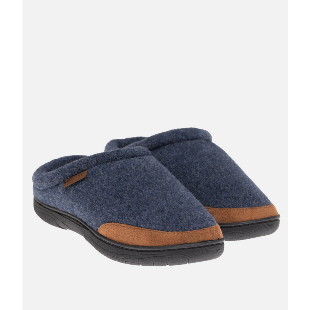 HAGGAR Men Felt ClogsTrim Bumper Slippers Navy M